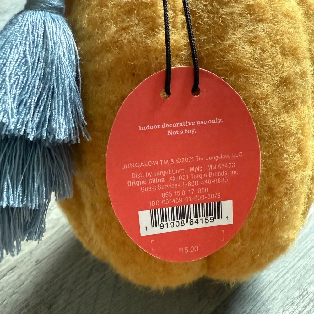 Opalhouse Mustard Felted Pumpkin with Tassel NEW Fall